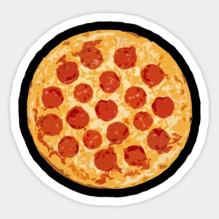 Round Cartoon Pizza Design with Pepperoni Sticker